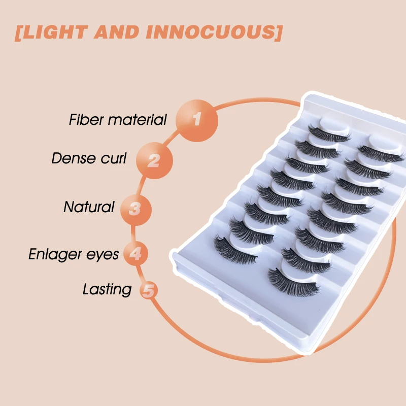 8คู่ขนตาปลอม3D ขนตาขนมิงค์เทียมขนตานุ่มหนานุ่มขนตาปลอมแบบยาวธรรมชาติใช้ซ้ำได้สำหรับแต่งหน้าในชีวิตประจำวัน