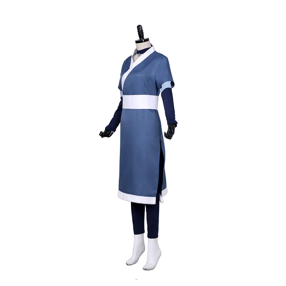 Katara Cosplay Costume Anime The Last Airbender Female Blue Uniform Suits Halloween Performance Fighting Outfits - view 2