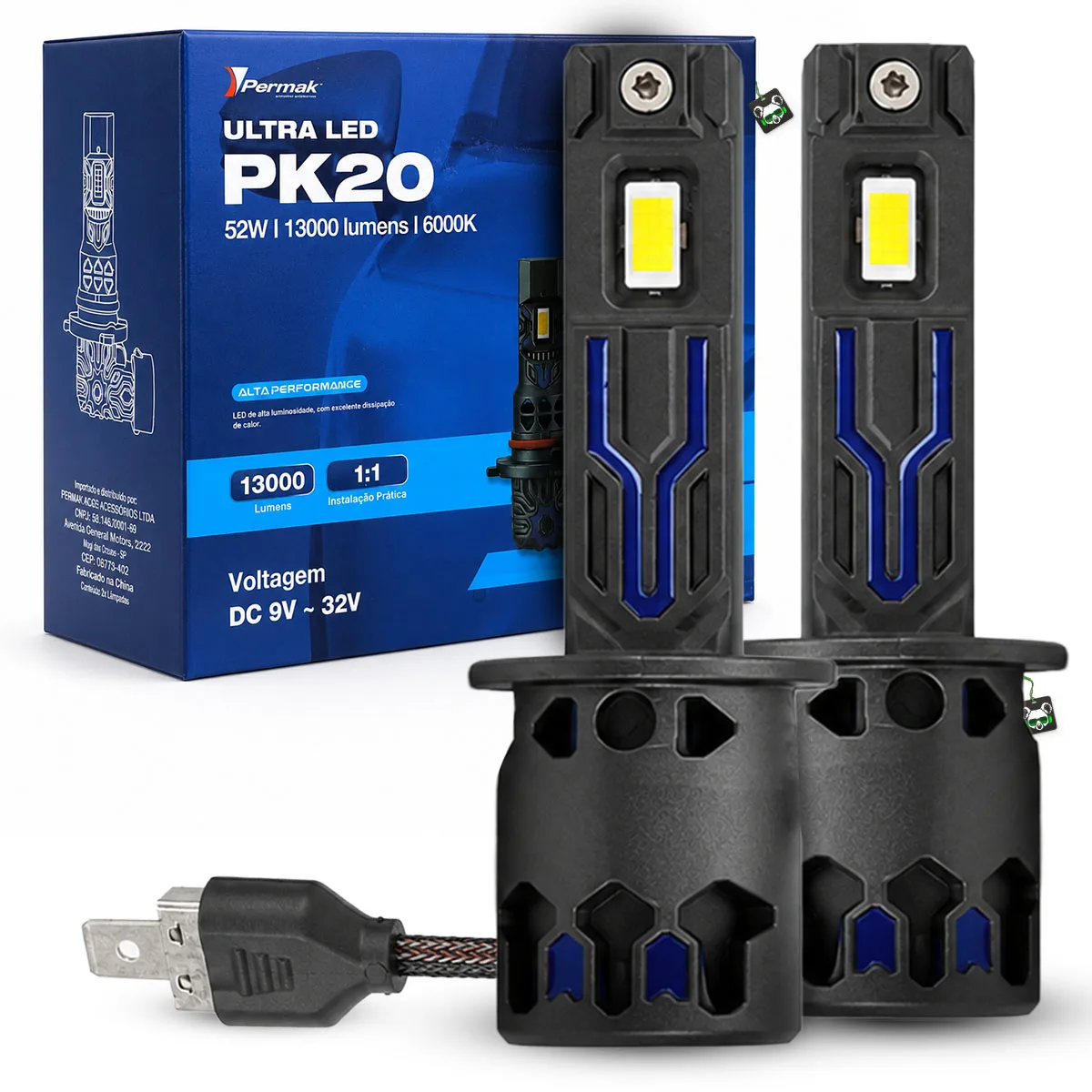 Par Lampada UltraLed Nano H1 52W 13000lm 6000K PK20 Permak