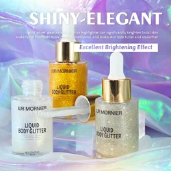 JUR MORNIER Liquid Highlighter Shimmer Glitter Highly Pigmented Long-lasting Highlight 30ML Diamond Face Illuminator Makeup