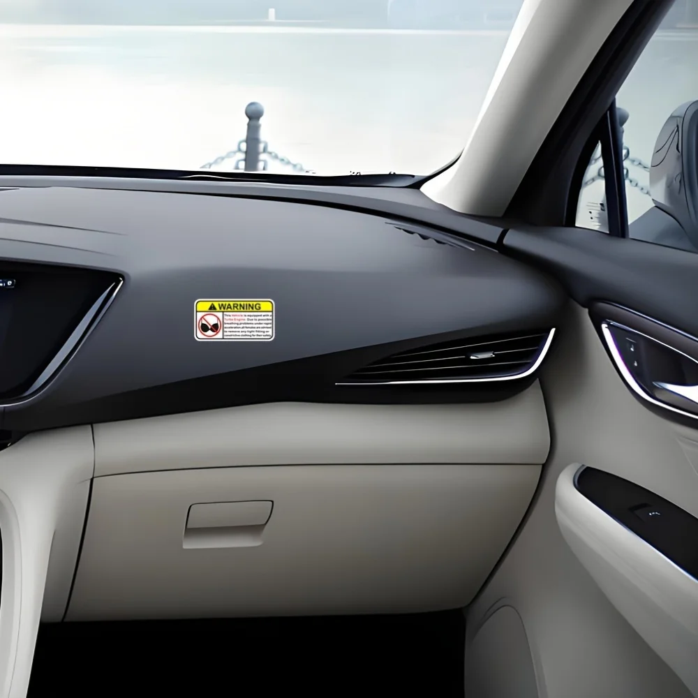 Amusing Turbo Safety Stickers (2pcs), Long - Lasting, for Vehicles, Laptops, Water Bottles, Notebooks, Phone Cases