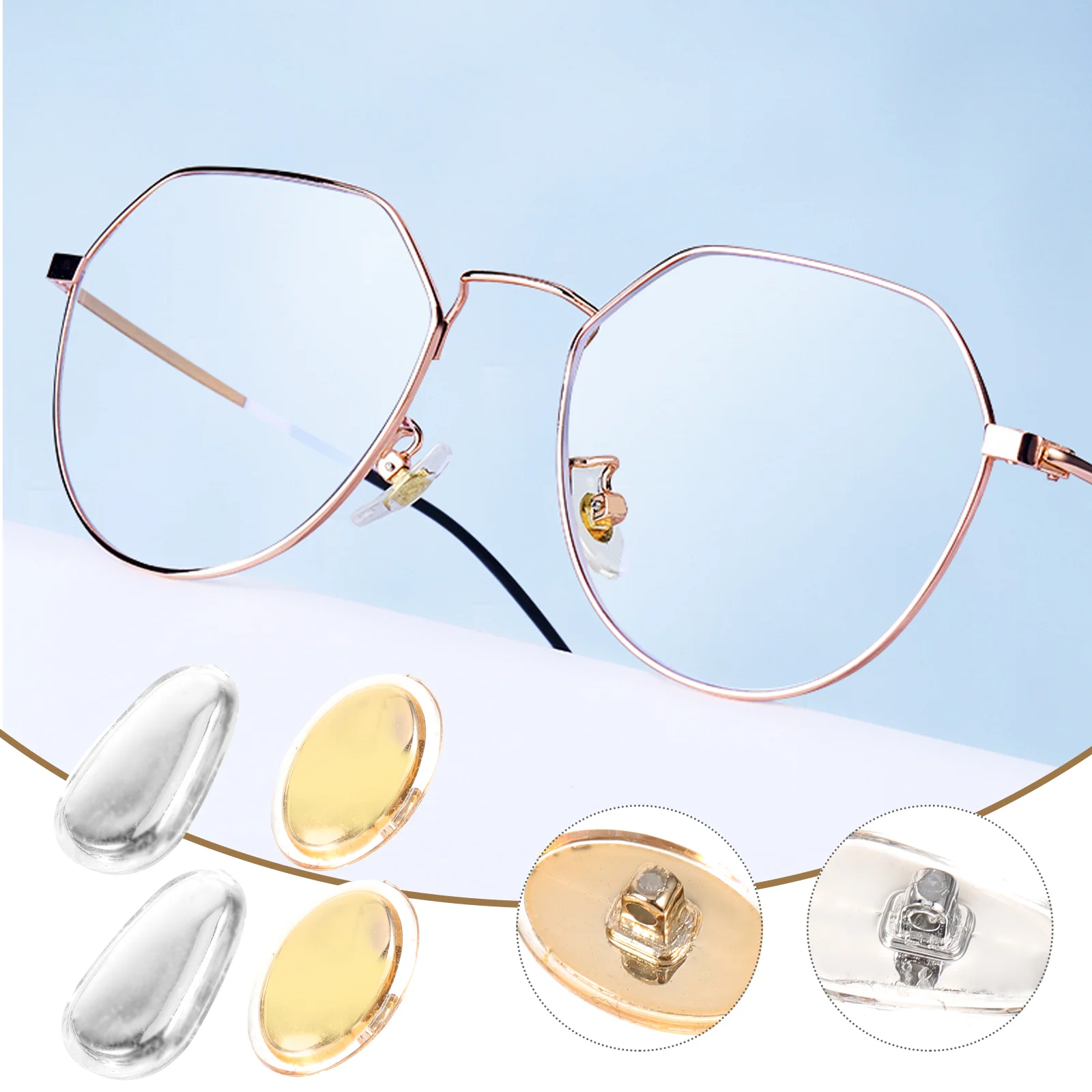 

10pcs Metal Silicone Nose Pads for Glasses Reusable Nonslip Clear Comfortable Zinc Alloy Anti Design