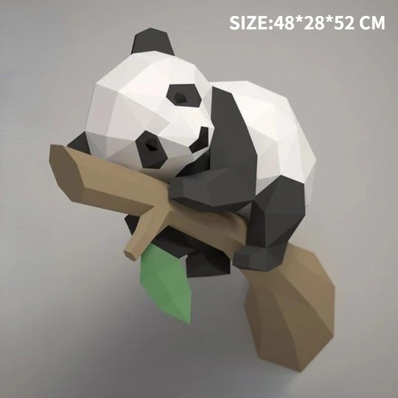 Panda Paper Model Art Creative Sculpture Home Decor Hallway Party Wall Decorations Papercraft 3D DIY Puzzles Hand Made Toys Prop