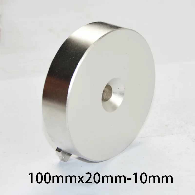 1PC 100x20-10mm Strong Neodymium Magnets with Hole 10mm Permanent Round Countersunk Neodymium Magnetic Magnet Disc