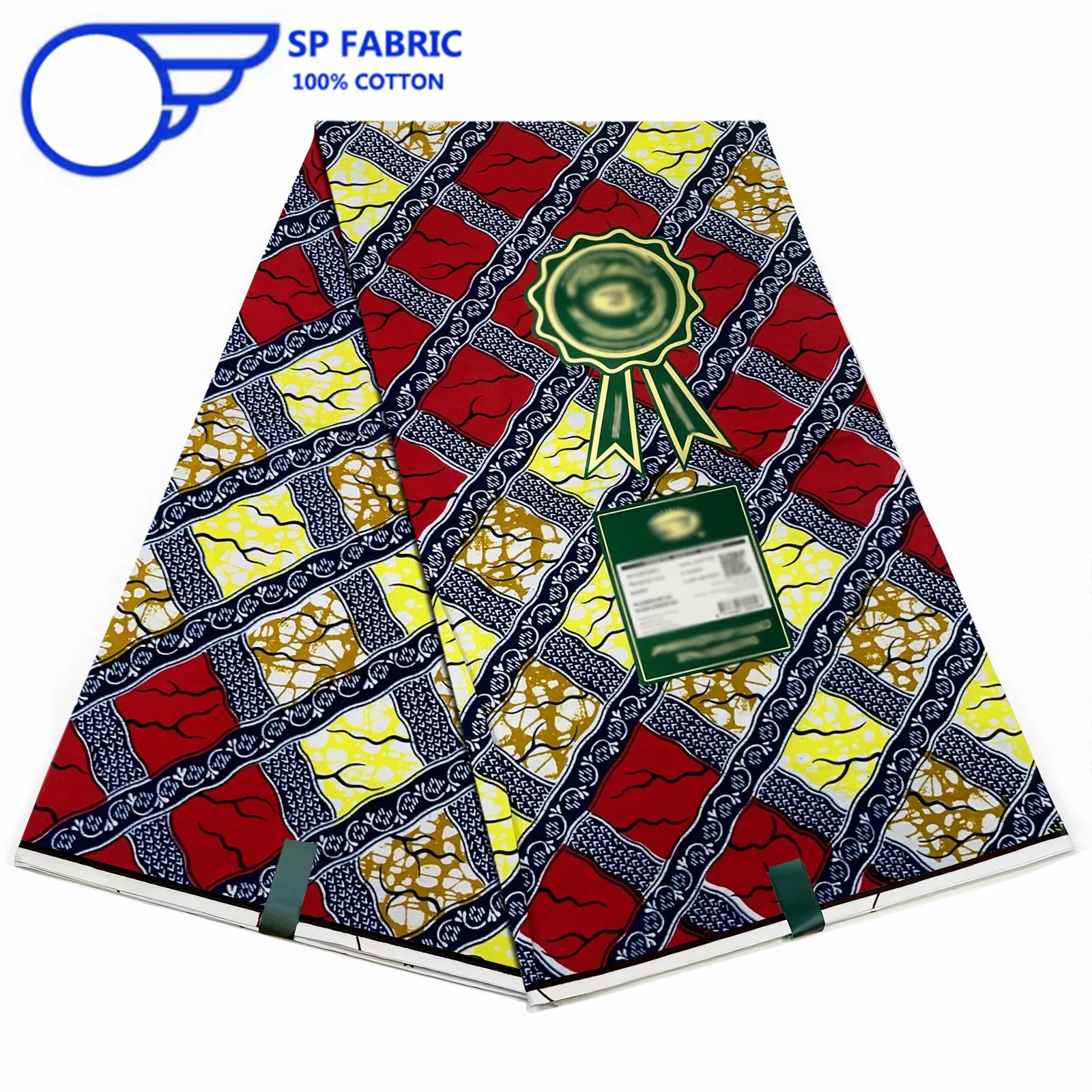 100 % Original-Super-Ankara-Wachsdruck-Baumwollstoff aus Holland, 6 Yards, echtes, weiches, niederländisches afrikanisches Batiktuch zum Nähen, LSP-111