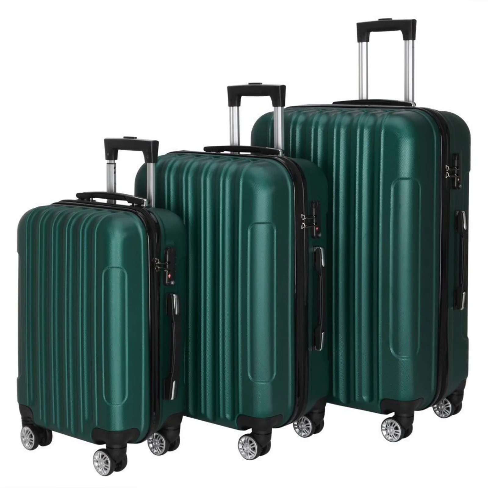 New 3x Travel Spinner Luggage Set Bag ABS Trolley Carry On Suitcase w/TSA Green United States