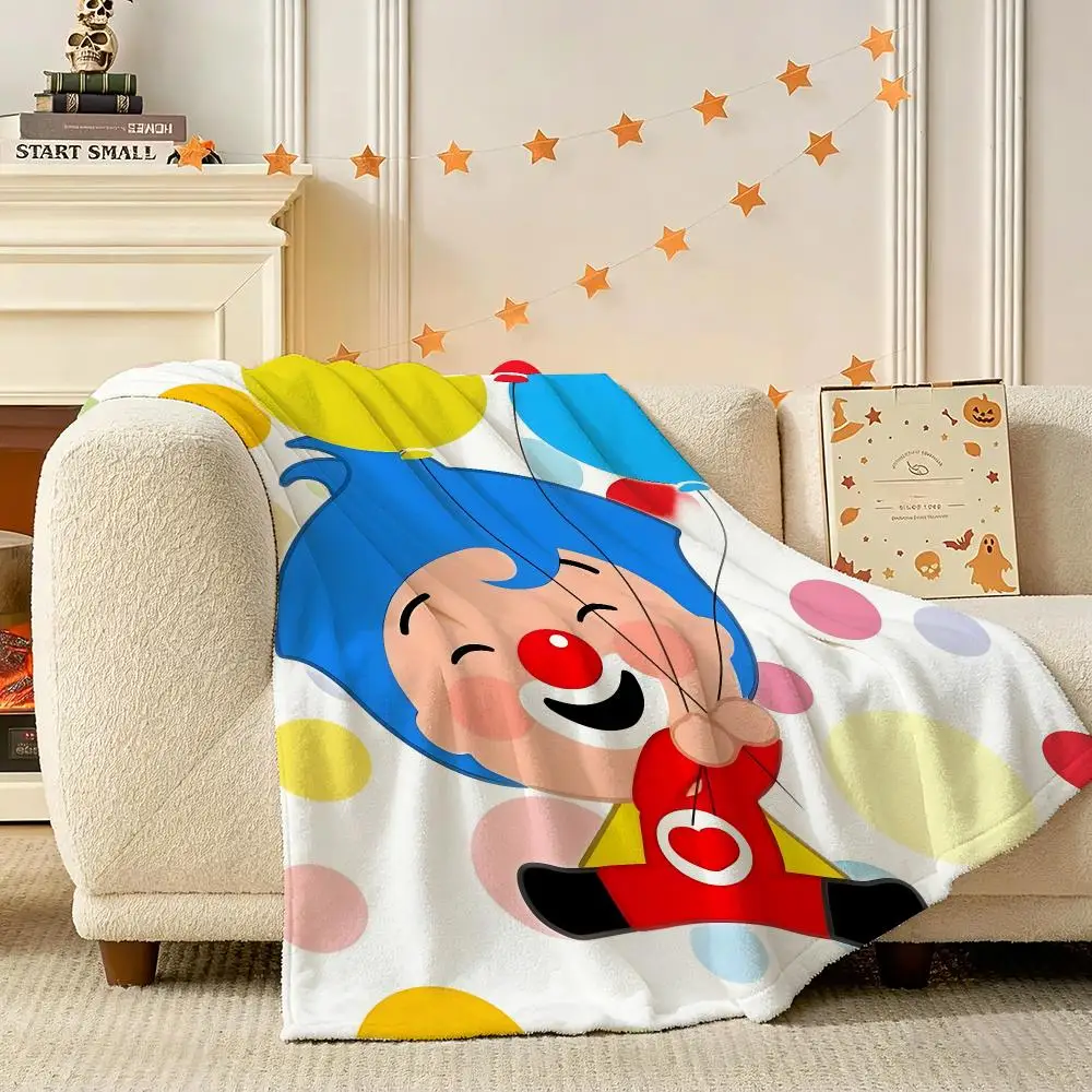 Cartoon P-plim Plim Throw 240g Lightweight Flannel Blanket, Soft Skin Throw Blanket for Sofa Bedroom