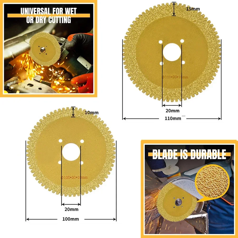 Disco de corte de diamante para amoladora angular, hojas de sierra de Metal, grano de hormigón, mármol, azulejo de cerámica, 1 pieza