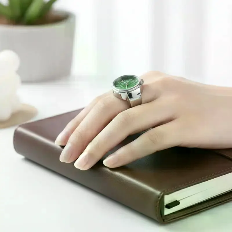 Cool Creative Punk Watch Ring Quartz Dial Adjustable Fashion Accessory for Women Men Couples For Festivals and Gatherings