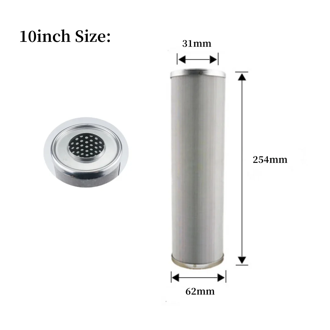 10 Inch Stainless Steel Water Purifi accessories Can Be Cleaned And Reused Corrosion Resistant 5 Microns And More