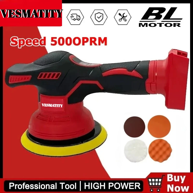 Cordless Digital Display Polisher Electric Polisher Auto Car Waxing Machine Disc Sand Grinder For 18V For Milwaukee Battery