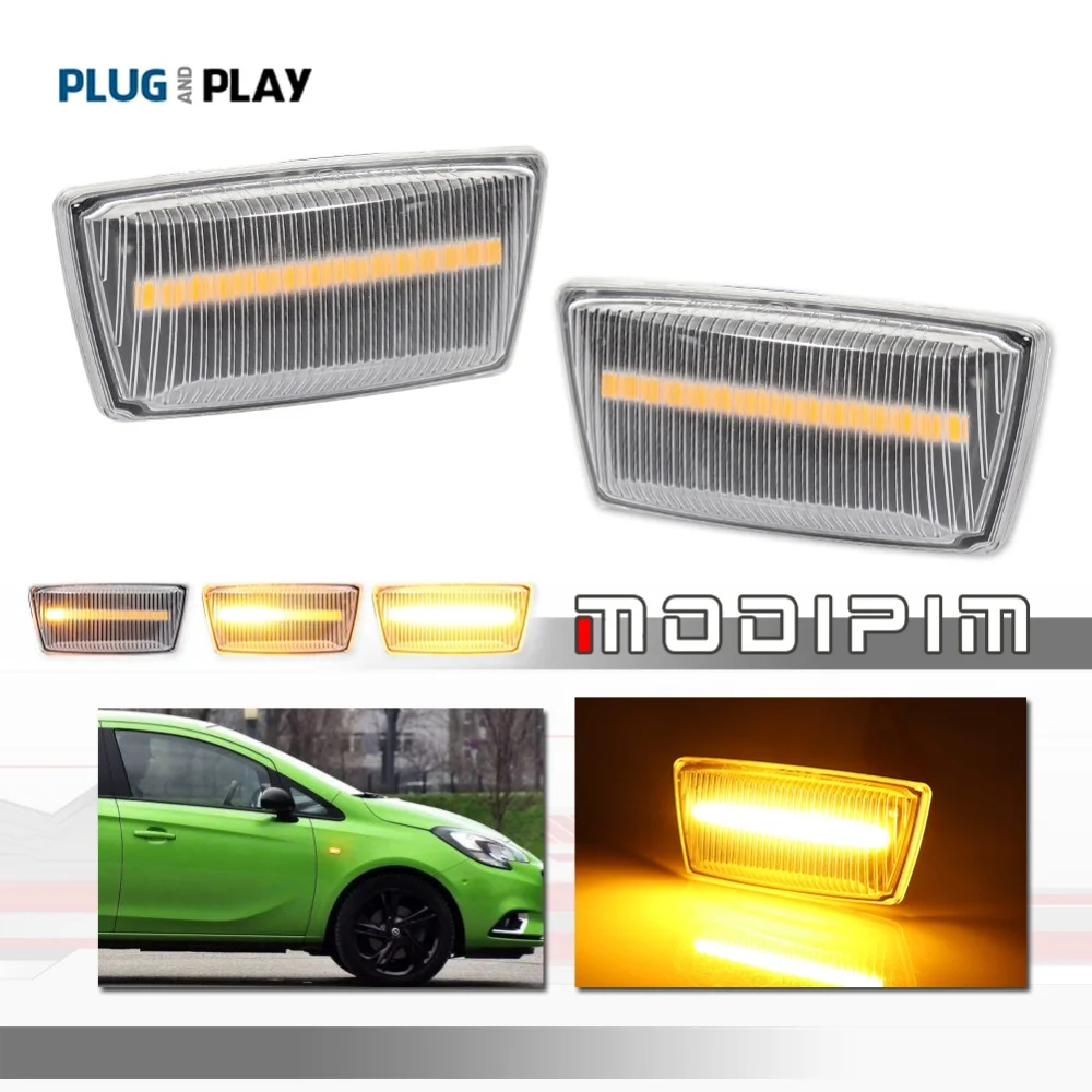 Luces LED Ámbar Dinámicas para Parachoques Delantero con Señal de Giro para Holden Barina, Cadillac BLS CTS, Saturn Aura, Buick Regal Cascada