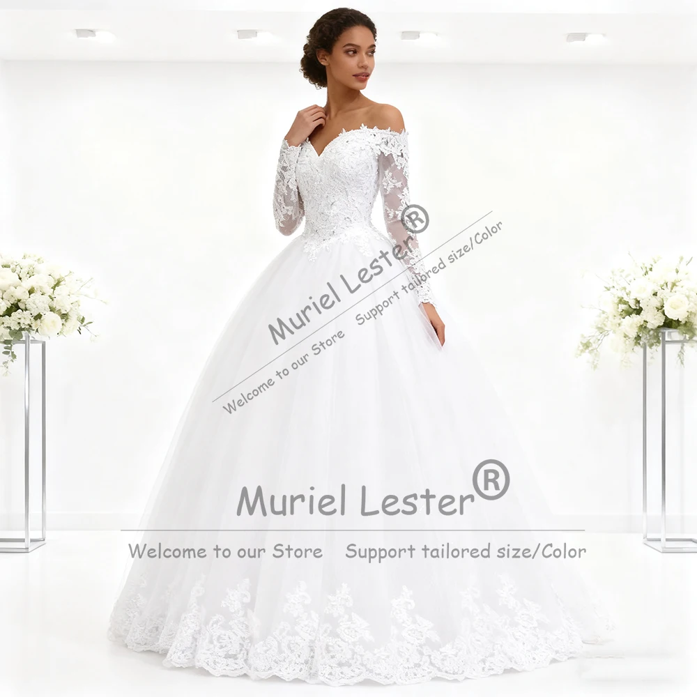 

Romantic Lace Applique Wedding Dresses For Bride 2026 Long Sleeves Boho Bridal Gown A Line Vestidos De Novias Customized Attire