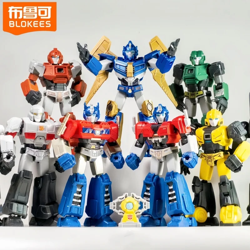 

New Hot Blokees Group Transformers One Optimus Prime Ironhide Hound Hydraulic Jack Sentinel Prime Assembled Movable Models Gifts