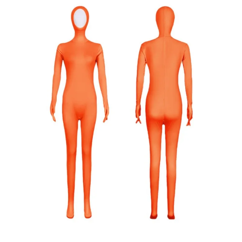 

Solid Color Women's Face Up Jumpsuit Hand and Foot Tight Body One Pc Stage Performance Zentai Multi Colors Cosplay Costume