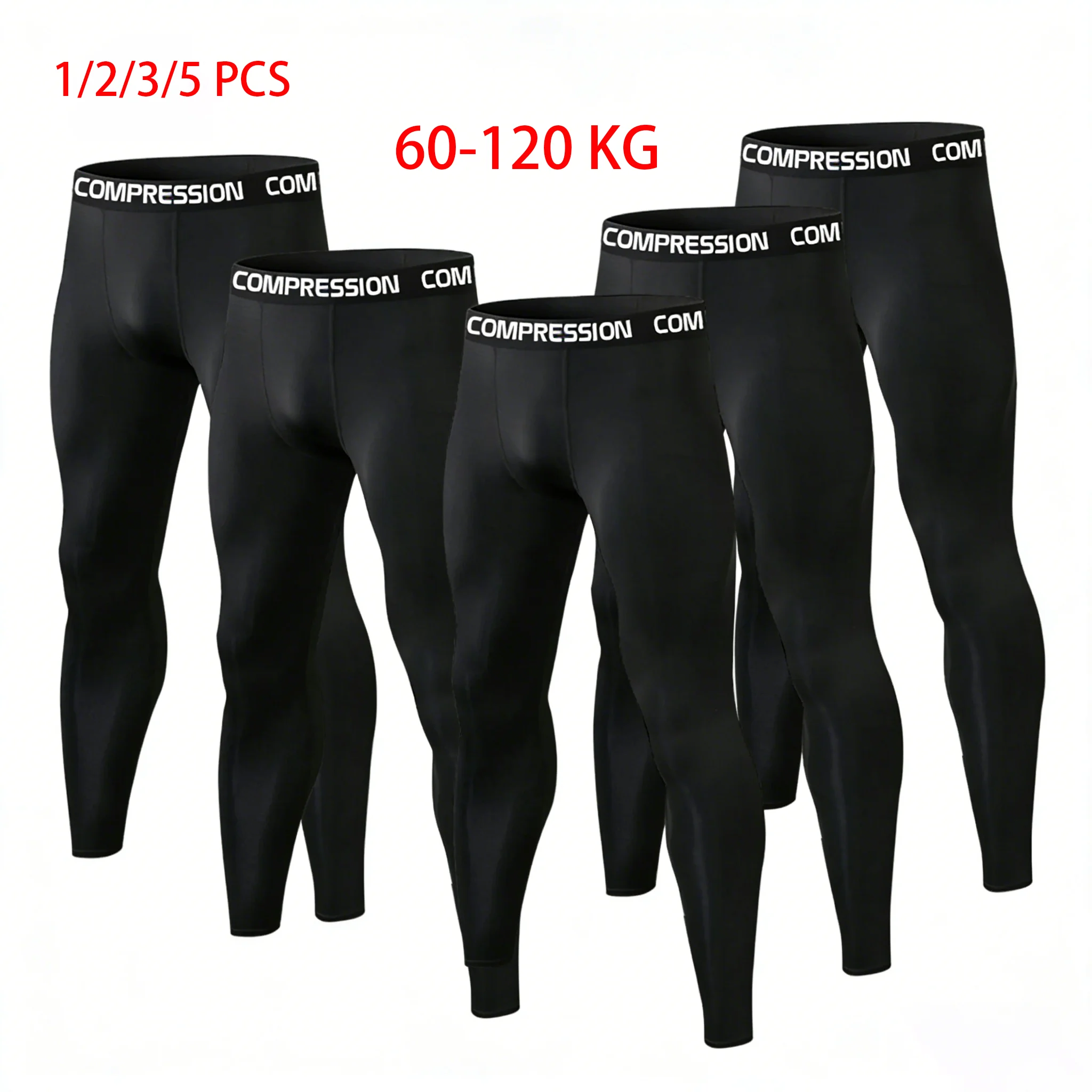 1/2/3/5 Piece Tights Sport Men Compression Running Leggings Quick Dry Gym Workout Sportwear Bottoms