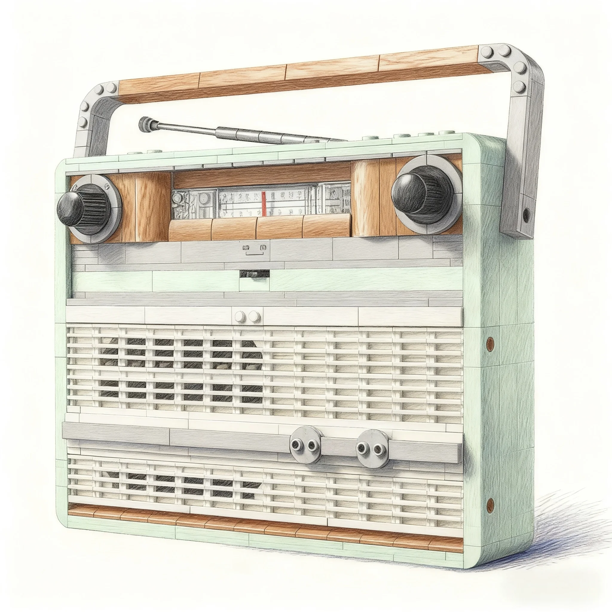 

Retro pattern music house decoration creative Christmas gift model 906 building blocks children's educational toy gift