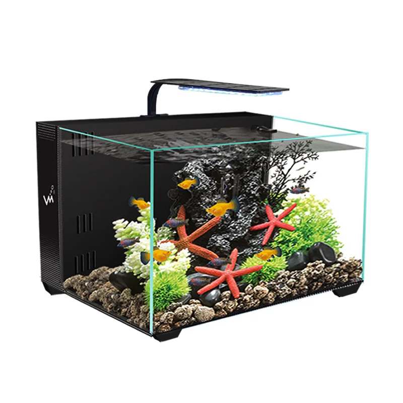 

Back filter small fish tank home living room office self-circulation ultra-white glass aquarium