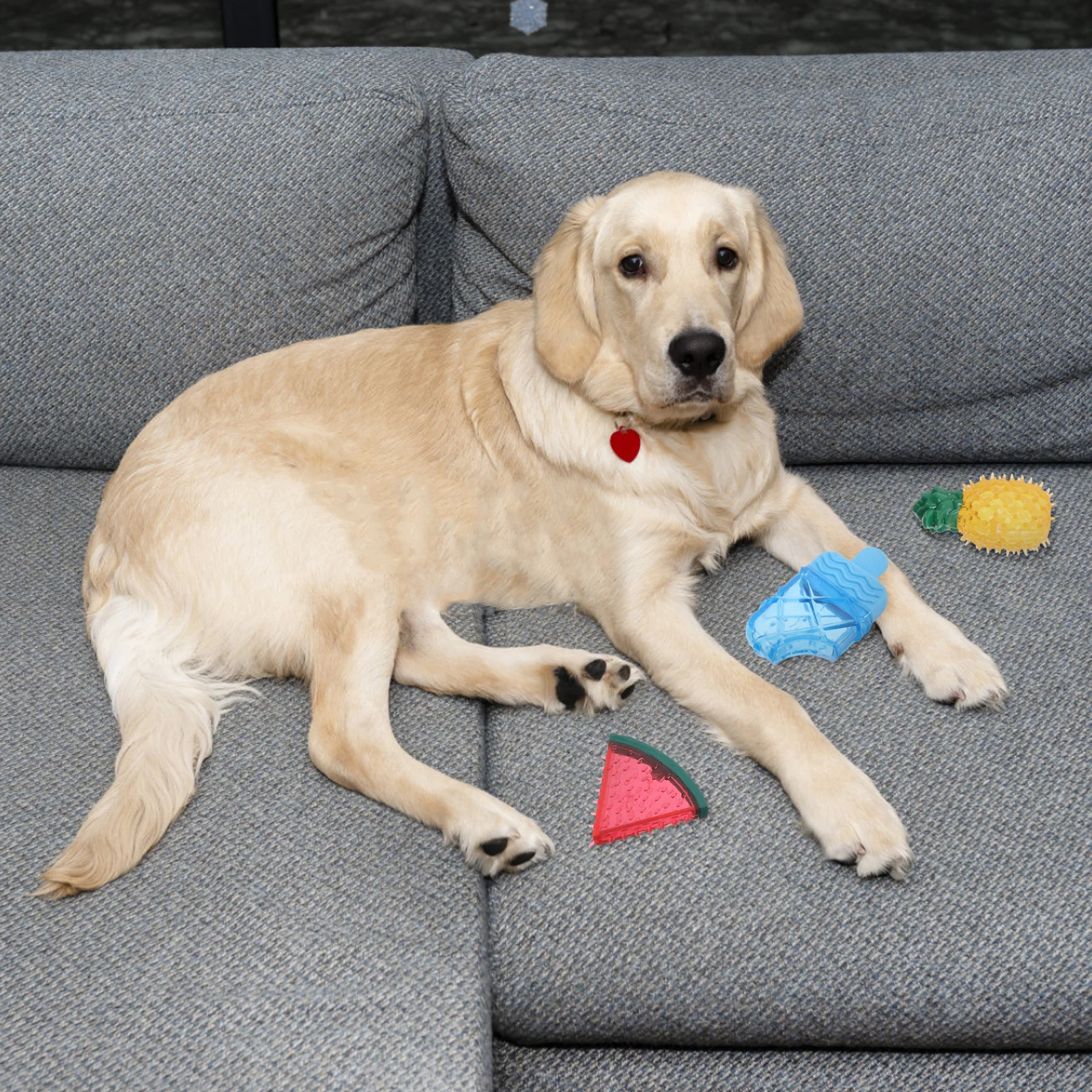 

3Pcs Dog Tpr Durable Cooling Squeaky Interactive Freezable Teething Relief Summer Medium Training Tools Soft Dog Toy