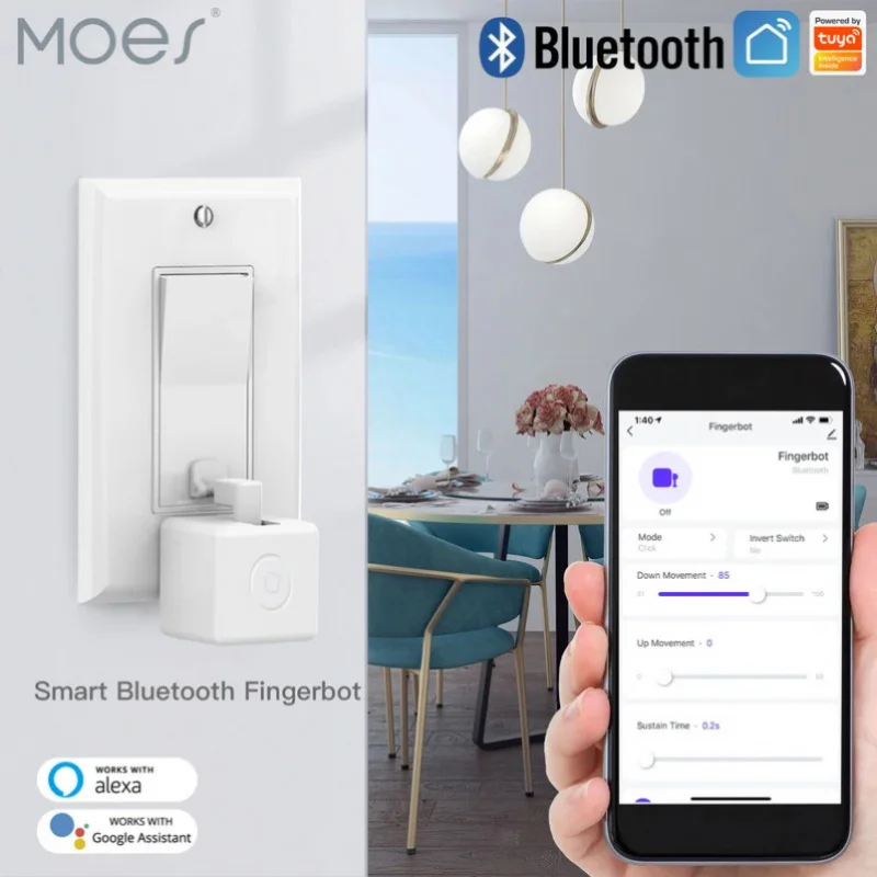 

Moes Tuya Fingerbot кнопка толкатель новый Bluetooth палец робот приложение Smart Life автоматический переключатель голосовое управление Alexa Google Home