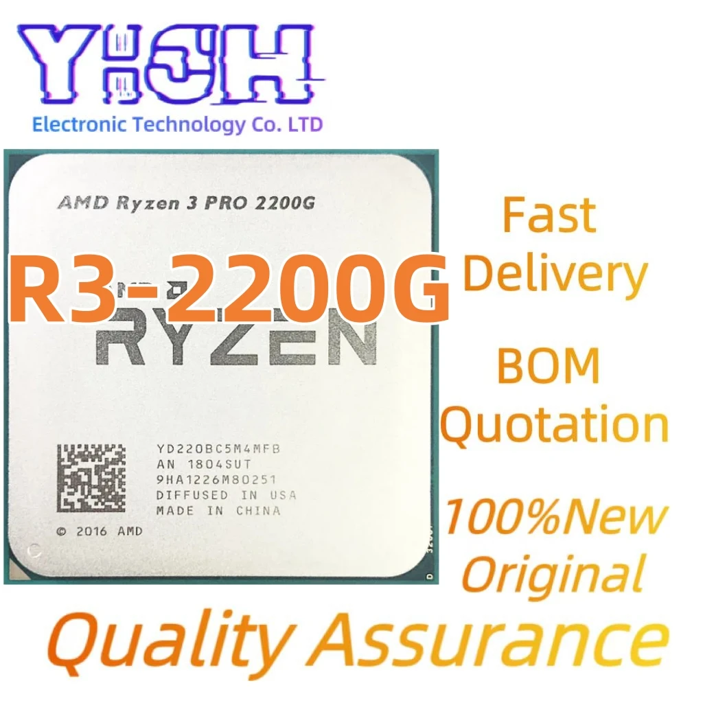 

100%New Original R3-2200G YD2200C5M4MFB 4Core 4Threads Socket AM4 Cpu 3.6GHz 4M R3 2200 G 2200G AM4 in stock