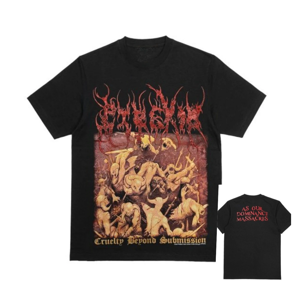 

2026 CRUELTY BEYOND SUBMISSION Print Suitable for All Seasons Men's and Women's T-shirts, Short Sleeves, Loose Casual, Luxurious