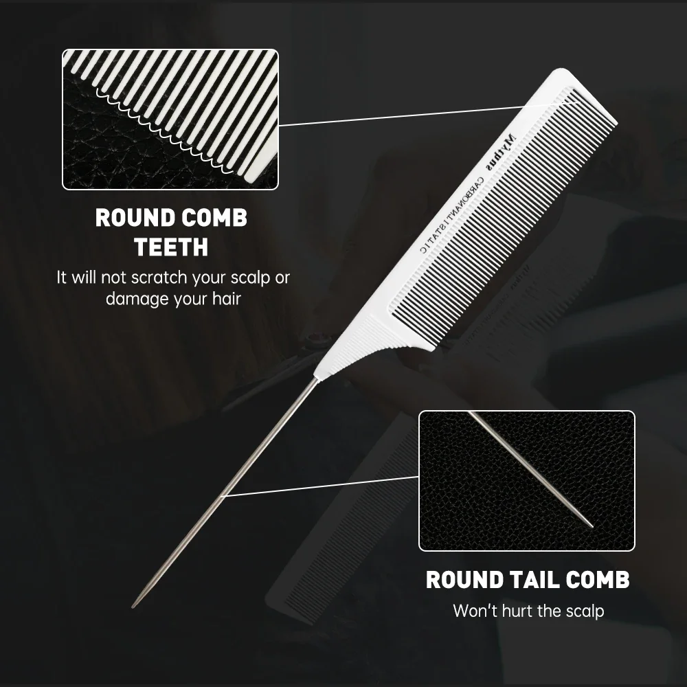 Mythus Barber Comb Haircut Professional Hairdressing Styling Comb Set Salon Hair Care Styling Tool Carbon Fiber Comb Set
