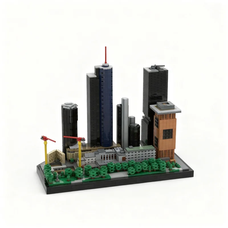 3516pcs MOC Architecture Frankfurt Neue Mainzer Straße Skyscrapers Part Model Building Blocks Architecture Christmas Gifts Toys