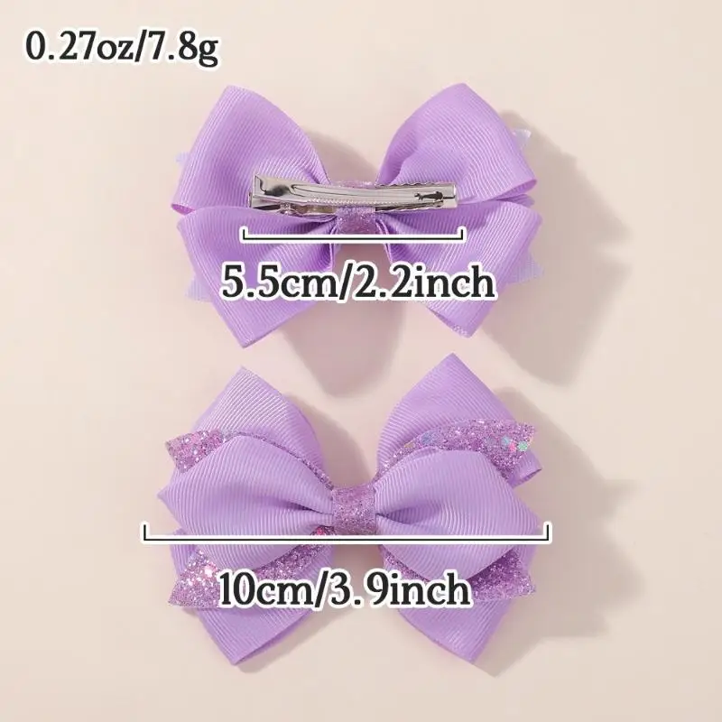 Glänzende Pailletten-Haarschleifen, tragbare Haaraccessoires für Mädchen, für Kinder auf Reisen, Geschenk, 2/4 Stück – Detail 6