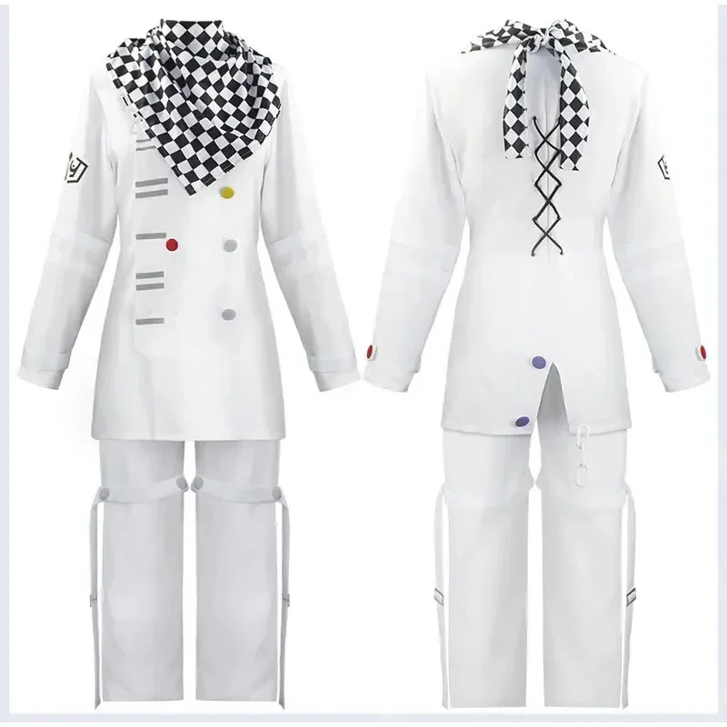 CyKokichi Oma Cosplay Danganronpa V3 Cos disfraz uniformes blancos capa conjunto completo Halloween carnaval fiesta ropa