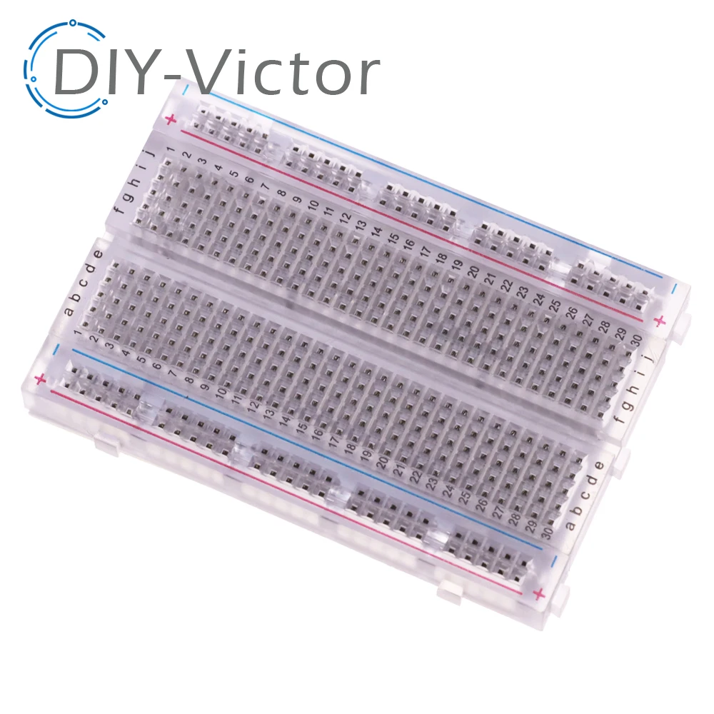 400 Points Solderless PCB Breadboard Mini Test Protoboard 8.3CM x 5.5CM transparent Bread Board Male to Male Dupont Cable DIY