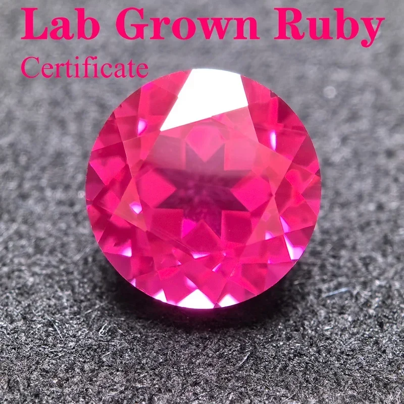 

Top Lab Grown Ruby Circular Tourmaline VVS1 Perfect Charms Beads Diy for Jewelry Making Materials Selectable AGL Certificate