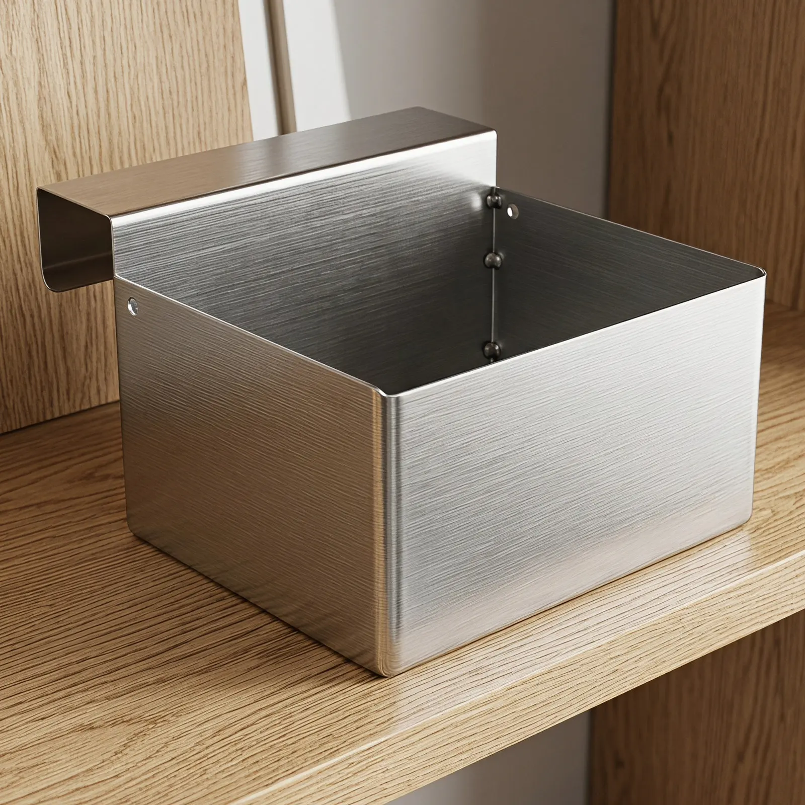 Stainless Steel Hanging Vanity Organizer Bin Waterproof Makeup Desk Trash Can Wall Mount Storage Cabinet Door Bathroom