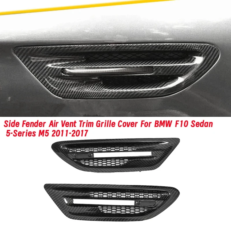 

1Pair Car Side Fender Air Vent Trim Cover For BMW F10 Sedan 5-Series M5 2011-2017 Grille Outlet Frame