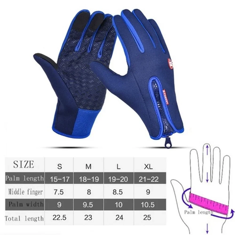 Unisex Touchscreen Winter Thermal Warm Full Finger Cold Gloves for Cycling Bicycle Bike Ski Outdoor Camping Hiking Motorcycle