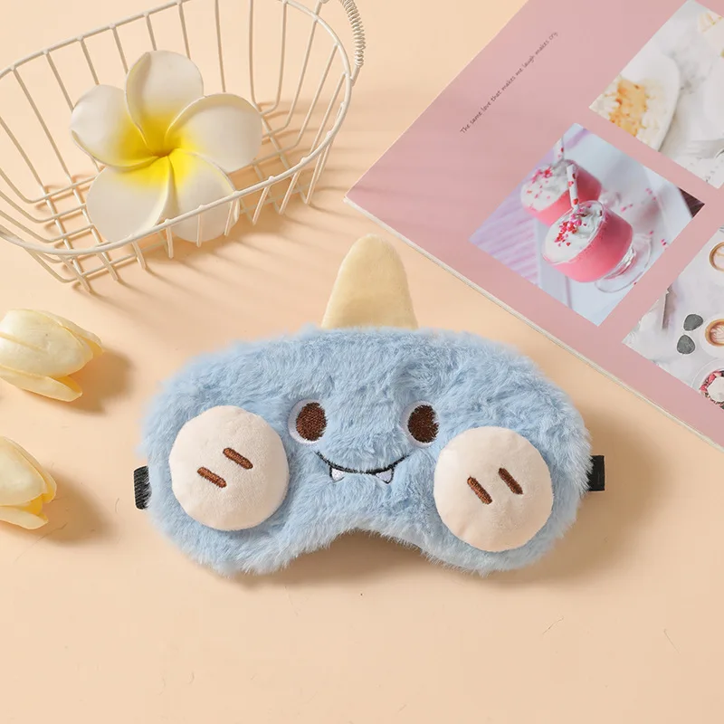 Cute Plush Sleep Mask Creative Monster Pattern Eye Mask Kids Cartoon Sleep Blackout Eye Mask Travel Rest Sleep Aid Eye Mask