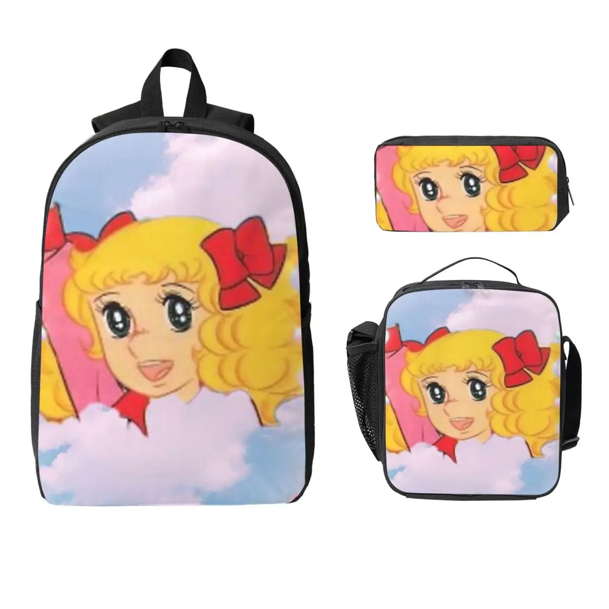 

Candy Candy Anime Manga Backpack Student Boys Girls BookBag School Bag Laptop Shoulder Bags 3ps Insulated Lunch Bag Pencil Case