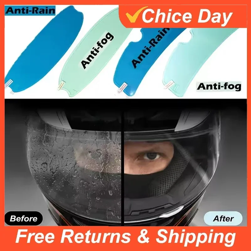 Viseira para capacete de motocicleta, película repelente de água anti-neblina, revestimento nano, escudo protetor transparente para clima chuvoso e fr