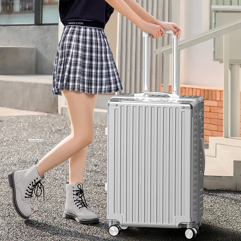 Imagem -03 - Bagagem de Alumínio com Senha Mala de Viagem Leve Durável e Forte Trolley Case Modelo com Zíper