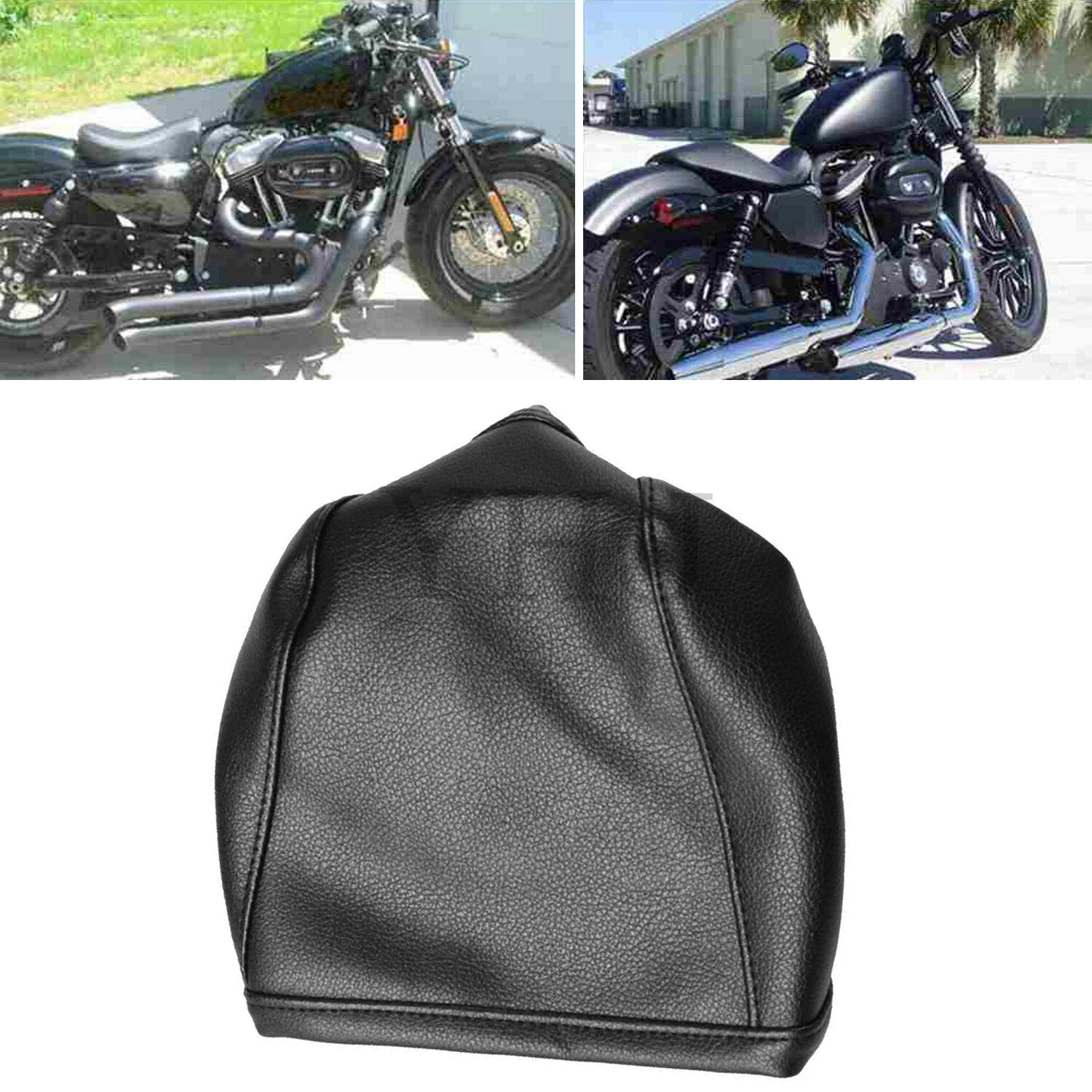 For Harley Sportster XL 883 1200 Motorcycle 3.3 Gallon Vinyl Leather Fuel Tank Bra Shield Black NO. 1