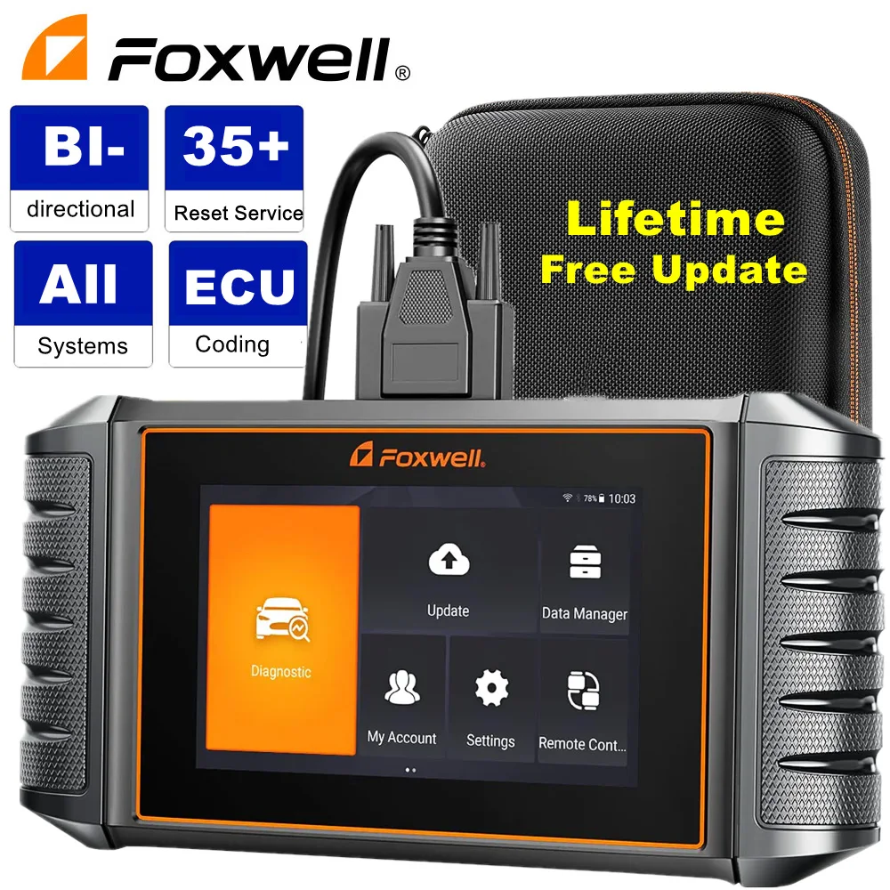 FOXWELL NT710 OBD2 Scanner Full System Bi-Directional Diagnostic Tool with Reset Services Battery Registration ABS Bleed Airbag