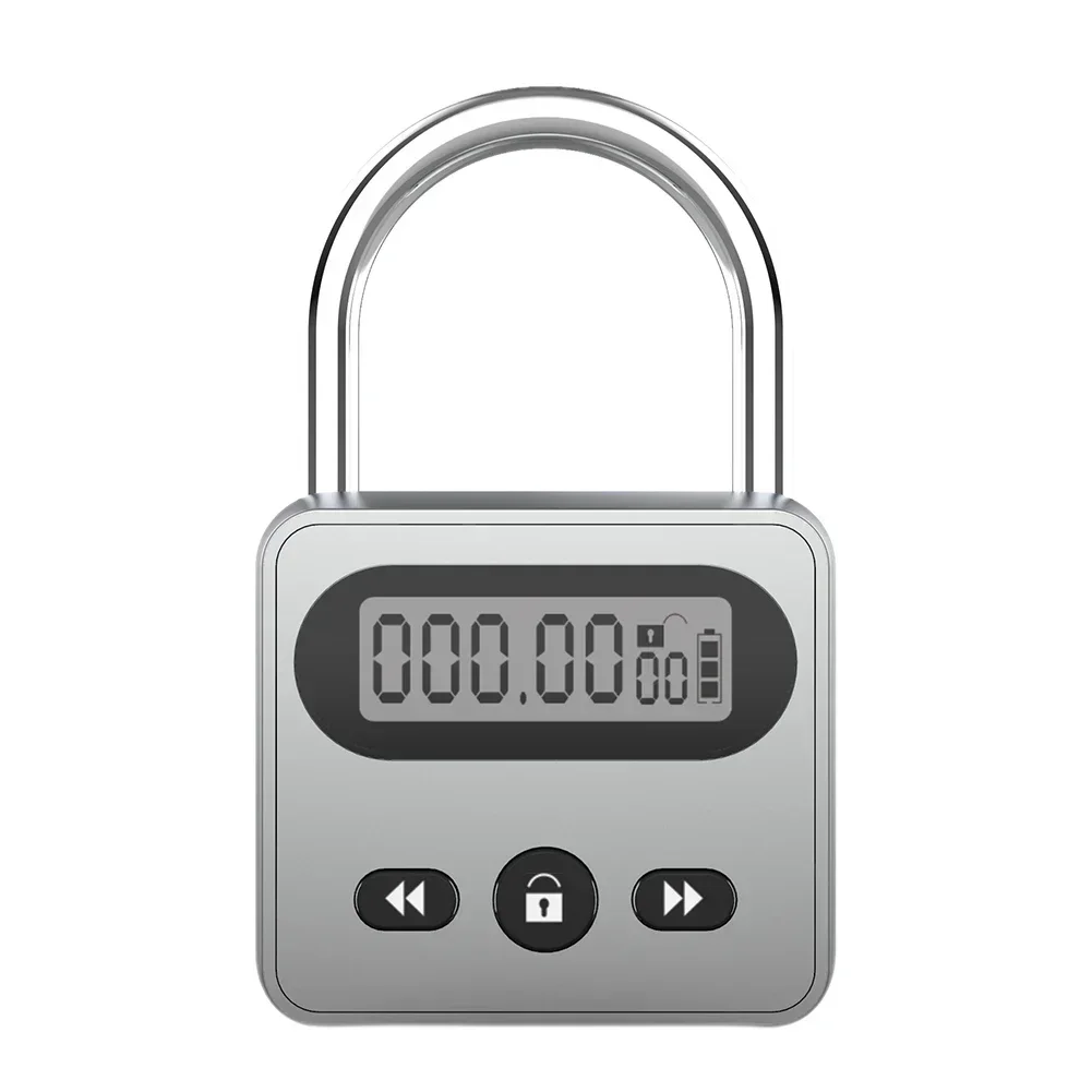 Timing Padlock Heavy-duty Metal Timer Lock LCD Display Multi Function USB Rechargeable Home Electronic Lock Home Security Parts