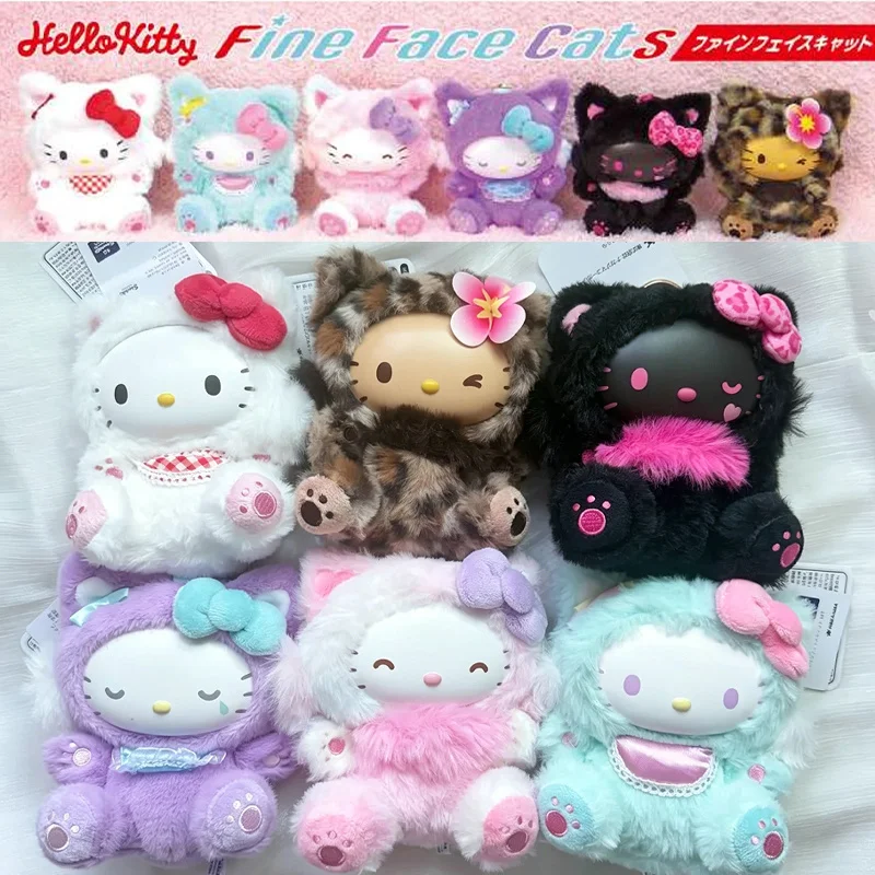 在庫あり-本物のサンリオ-ナクジマ-ファインフェイスキャッツ-ビニールプラッシュペンダント-ヒョウ柄-ハローキティ-16cm-コレクターズアイテム-ギフトペンダント