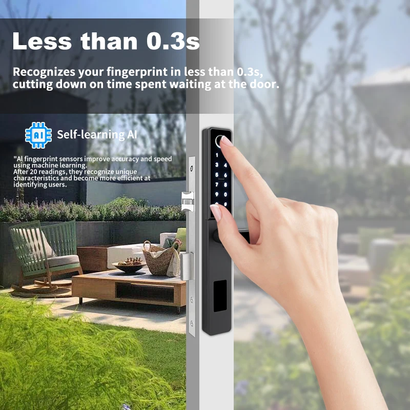 Cerradura Fingerprint TTlock Wifi Handle Digital Regular Tuya Electric Mortise Key Interior Keypad Smart Door Lock