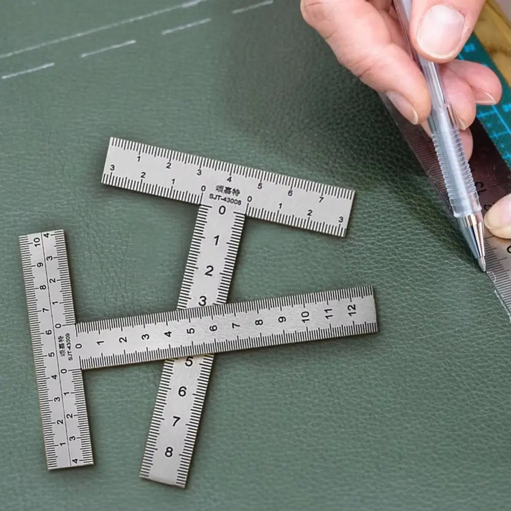 

Stainless Steel T-Shaped Ruler Precision Sturdy Right Angle Ruler Measuring Tool Accurate Mini Framing Ruler Framing Gauge