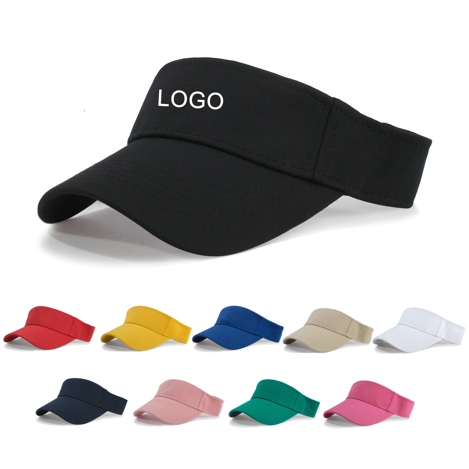 Custom Logo Summer Sun Visor Cap Men Women Sports Golf Cap Unisex Team Tennis Hats Adjustable Baseball Hat Visor Gorras