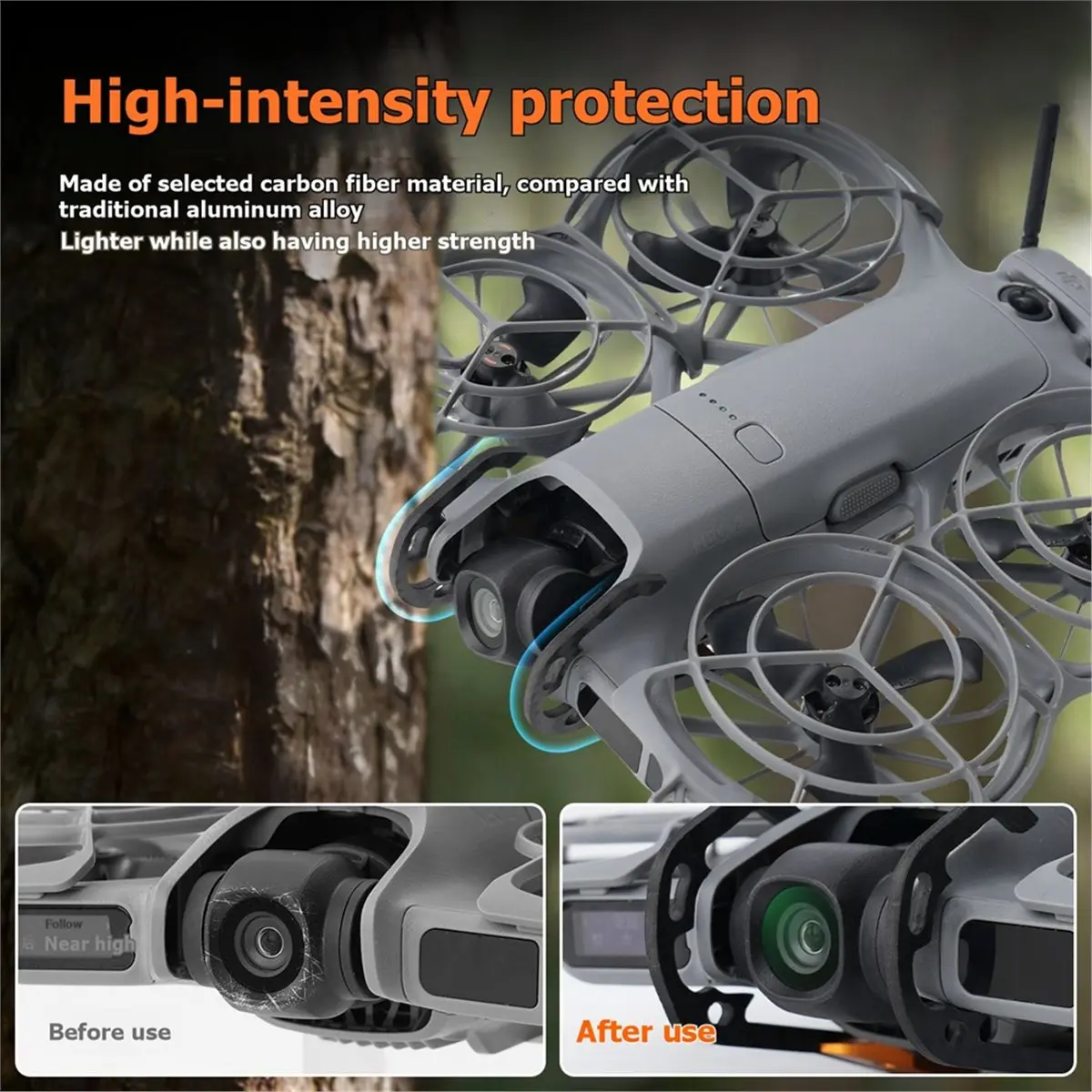 Bumper for NEO2 Drone Lens Protection Carbon Fiber Shockproof Frame Anti-Collision Gimbal Protector Accessories