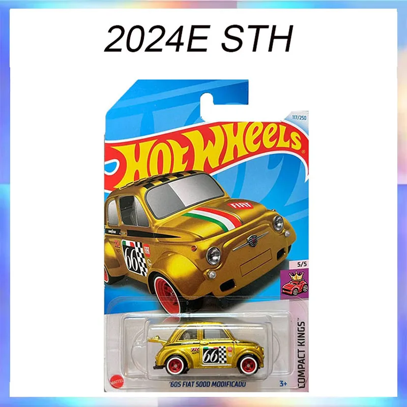 

2024E Hot Wheels STH Diecast Car Model 60S Flat 500D Modificado Super Treasure Hunt Collectible Model Room Ornament Boy Toy Gift