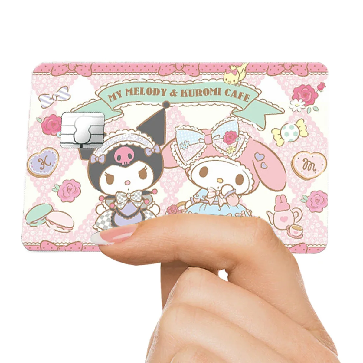 Sanrio Kuromi Melody Sticker HD Kawaii Waterproof PVC Matte 3M Film Tape Hello Kitty Skin for Credit Card Debit Sticker Decal