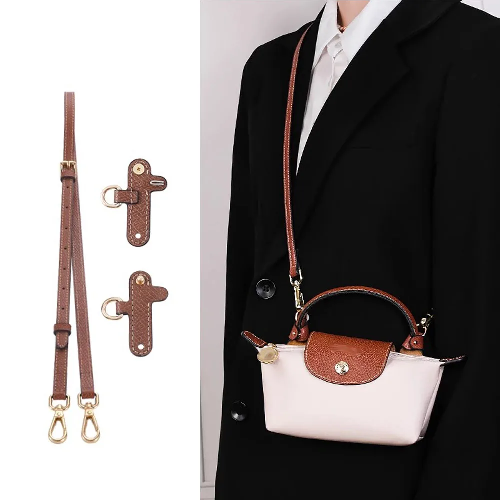 

Leather Replacement Crossbody Bag Strap For Longchamp Mini Bag Shoulder Strap Without Punching Modification Bag Accessories